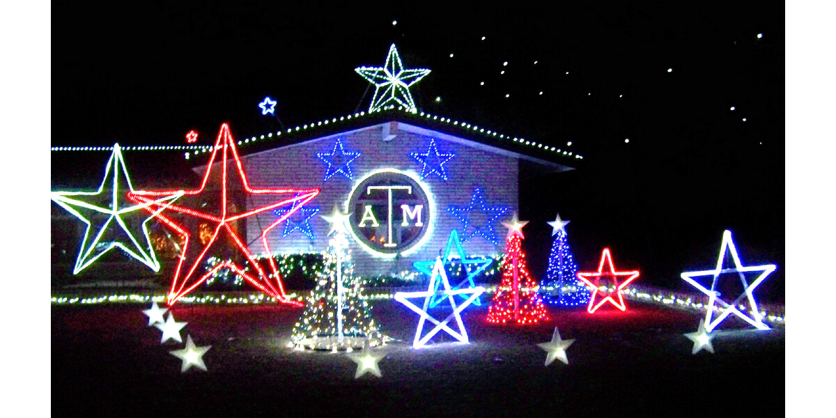 Eastridge, El Paso Christmas lights display. wall