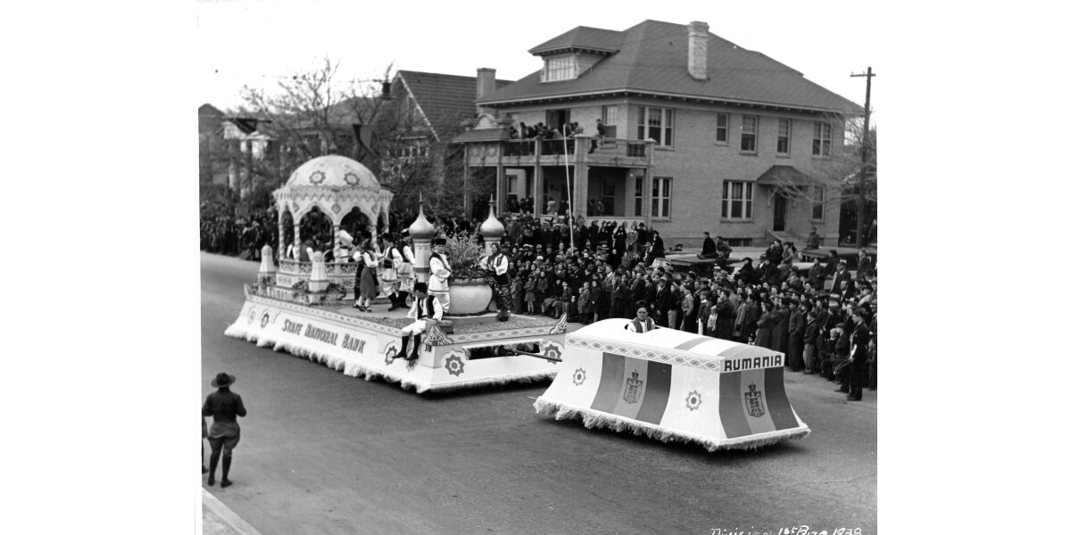 Annual Sun Bowl Parade State National Bank 1938 wall